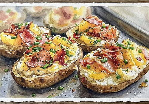 Запечённый картофель с топпингами — рецепт
